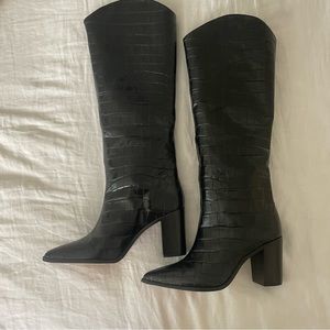 Schutz Maryana Black Leather Boot